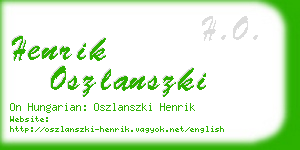 henrik oszlanszki business card